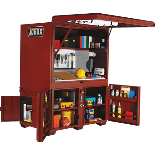 Field Office Jobsite Box, 63" W x 42" D x 80" H, Steel, Red Superchem Industries