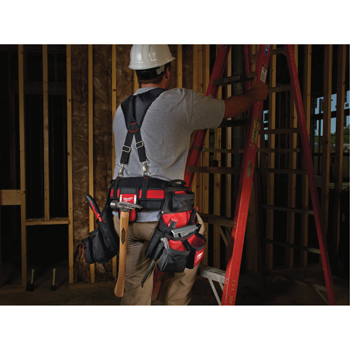 Contractor Work Belt With  Suspension Rig, Nylon, Black Superchem Industries