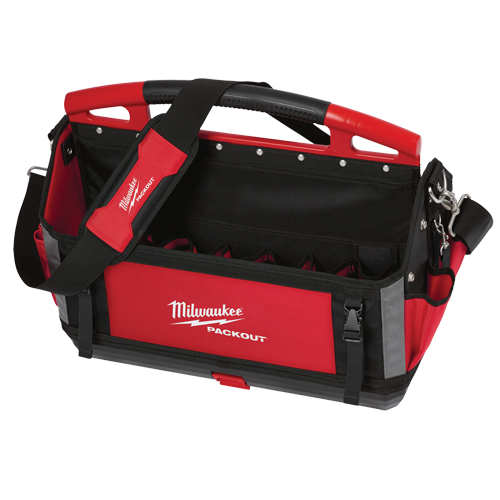 Packout Tote, Ballistic Nylon, 32 Pockets, Black/Red Superchem Industries