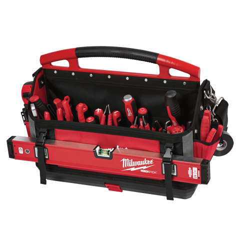 Packout Tote, Ballistic Nylon, 32 Pockets, Black/Red Superchem Industries