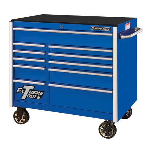 RX Series Rolling Tool Cabinet, 11 Drawers, 41-1/2" W x 25-1/2" D x 40-1/2" H, Blue Superchem Industries