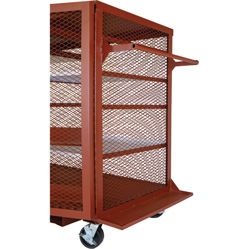 Mobile Mesh Cabinet, Steel, 22 Cubic Feet, Red Superchem Industries