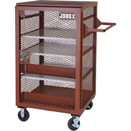 Mobile Mesh Cabinet, Steel, 22 Cubic Feet, Red Superchem Industries