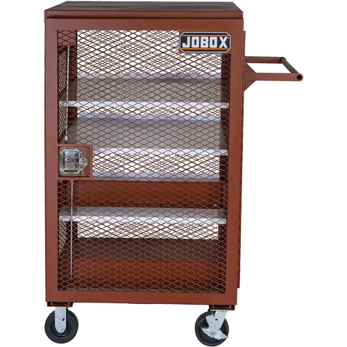 Mobile Mesh Cabinet, Steel, 22 Cubic Feet, Red Superchem Industries