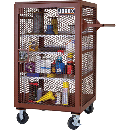 Mobile Mesh Cabinet, Steel, 22 Cubic Feet, Red Superchem Industries