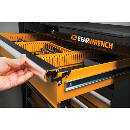 Powered Tool Cart, 11 Drawers, 42-1/2" W x 24-7/16" D x 41" H, Black/Orange Superchem Industries