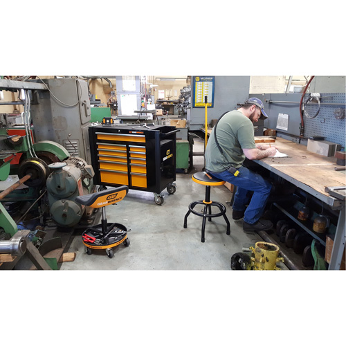 Powered Tool Cart, 11 Drawers, 42-1/2" W x 24-7/16" D x 41" H, Black/Orange Superchem Industries