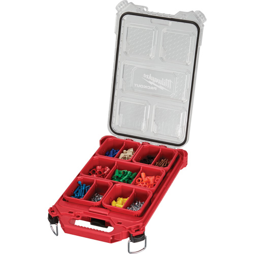 Packout Compact Low-Profile Organizer, 16-2/5" x 9-3/4" x 2-1/2", Black/Red Superchem Industries