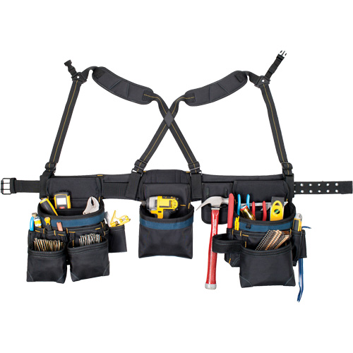 Carpenter's Tool Belt, Polyester, Black Superchem Industries