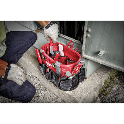 Sac ovale utilitaire, Nylon balistique, 24 pochettes, Noir/Rouge Superchem Industries