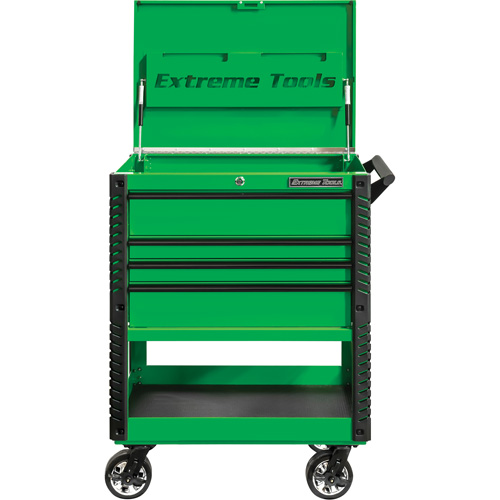 Chariot &agrave; outil s&eacute;rie EX de luxe, 4 tiroirs, 22-7/8" lo x 33" la x 44-1/4" h, Vert Superchem Industries