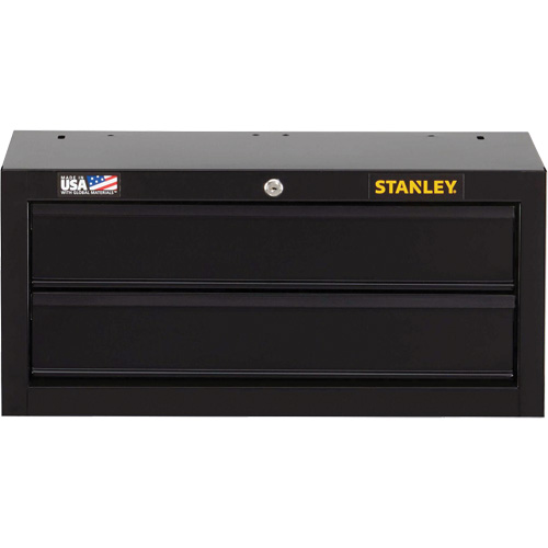 100 Series Middle Tool Chest, 26" W, 2 Drawers, Black Superchem Industries