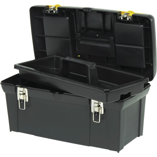 2000 Series Tool Box with Tray, 24" W x 11-1/4" D x 11" H, Black/Yellow Superchem Industries