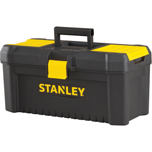 Essential&reg; Tool Box with Tray, 16" W x 8" D x 7-3/10" H, Black/Yellow Superchem Industries