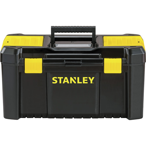 Essential&reg; Tool Box with Tray, 19" W x 9-7/8" D x 9-3/4" H, Black/Yellow Superchem Industries