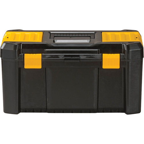 Essential&reg; Tool Box with Tray, 19" W x 9-7/8" D x 9-3/4" H, Black/Yellow Superchem Industries