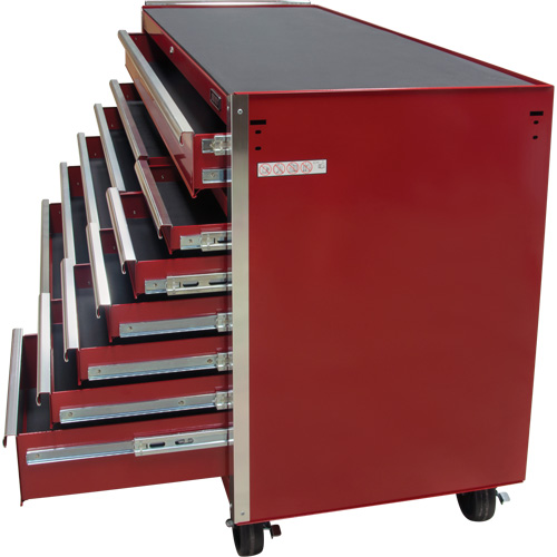 Chariot &agrave; outils industriel, 12 tiroirs, 56" la x 24-1/2" p x 38-1/8" h, Rouge Superchem Industries
