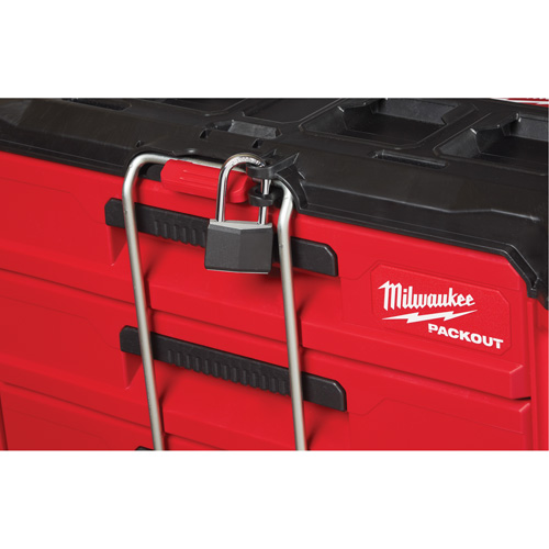Boîte &agrave; outils avec 3 tiroirs Packout, 16-1/3" x 14-1/3" x 22-1/5", Noir/Rouge Superchem Industries