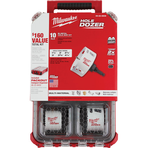 Packout Hole Dozer Hole Saw Kit, 10 Pieces Superchem Industries