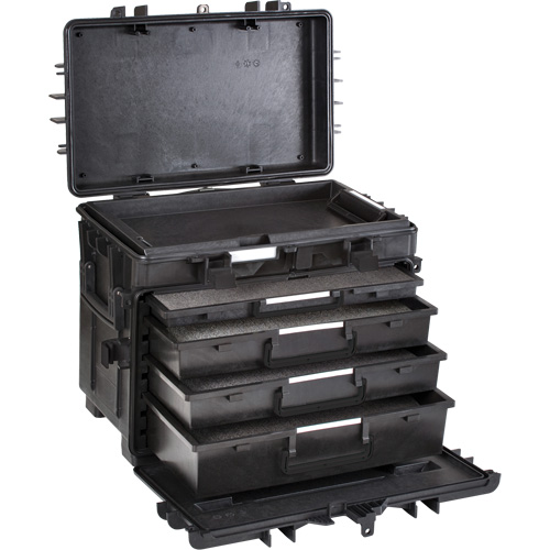Mobile Tool Chest With Drawers, 7 Drawers, 22-4/5" W x 15" D x 18" H, Black Superchem Industries