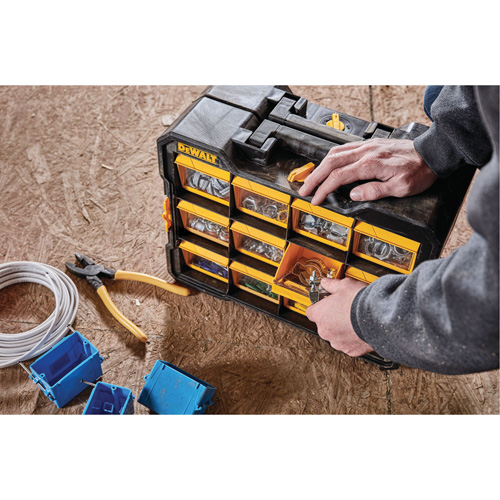 Organisateur Flip-Bin, 3-7/8" la x 17-3/4" p x 13-7/8" h, Noir/Jaune Superchem Industries