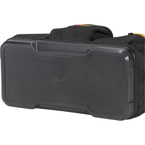 Molded Base Big-Mouth Tote Tool Bag, Ballistic Polyester, 23 Pockets, Black/Blue Superchem Industries