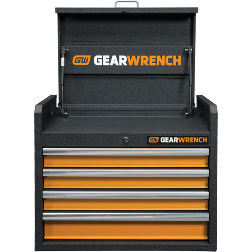 GSX Series Tool Chest, 26" W, 4 Drawers, Black/Orange Superchem Industries