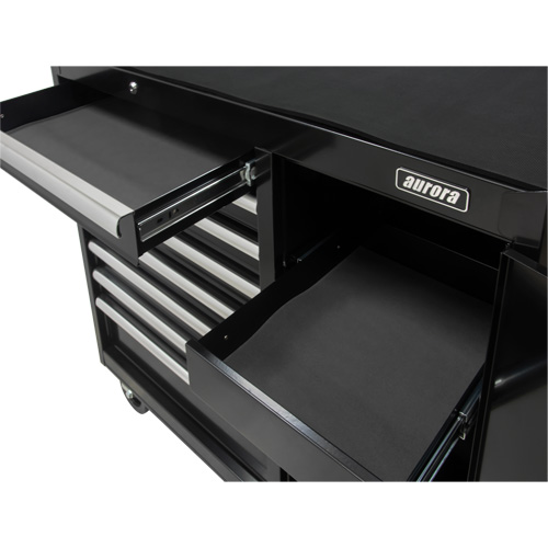 Industrial Tool Cart, 8 Drawers, 44-3/10" W x 21-1/10" D x 36-7/10" H, Black Superchem Industries
