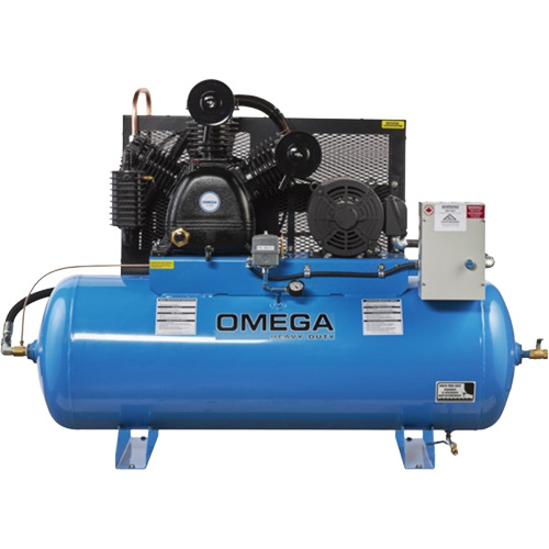 Industrial Series Air Compressors - Horizontal Compressors - Two Stage, 200 Gal. (240 US Gal) Superchem Industries