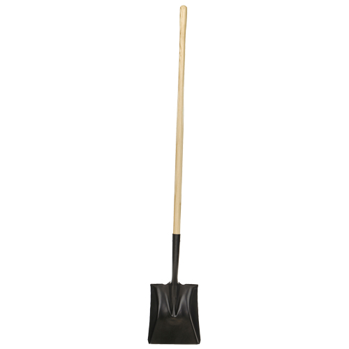 Square-Point Shovel, Wood, Tempered Steel Blade, Straight Handle, 49-1/2" Long Superchem Industries