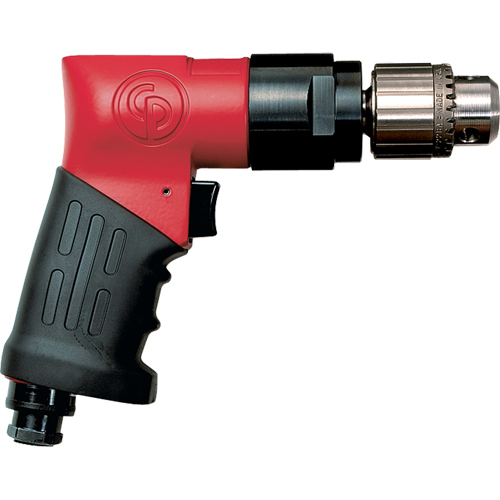 Non-Reversible Drills, 21 CFM, 1/4" NPTF, 89 dBA, 3/8" Chuck, Keyed Superchem Industries