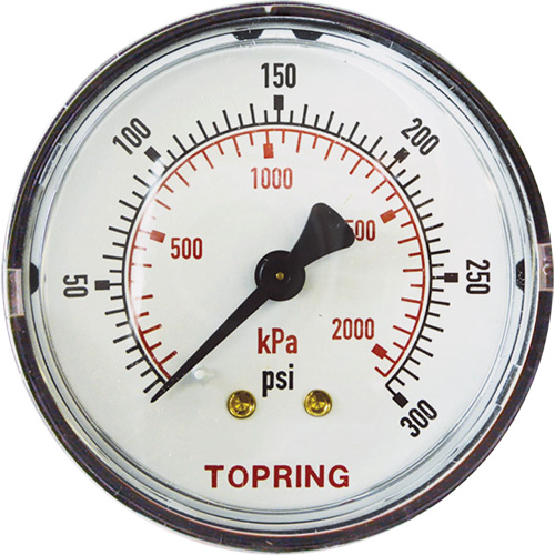 Replacement Pressure Gauge, 2" , 0 - 175 psi, Back Mount, Analogue Superchem Industries