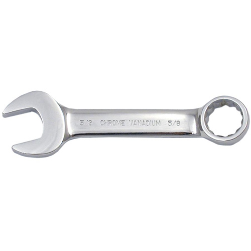 Fully Polished Stubby Combination Wrench, 12 Point, 3/8", Chrome Finish Superchem Industries