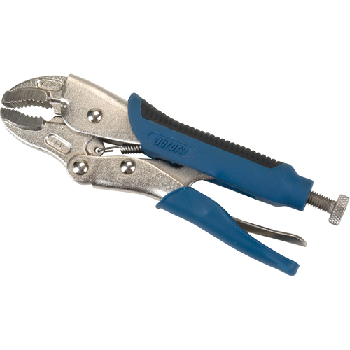 Locking Pliers with Wire Cutter, 7" Length, Curved Jaw Superchem Industries