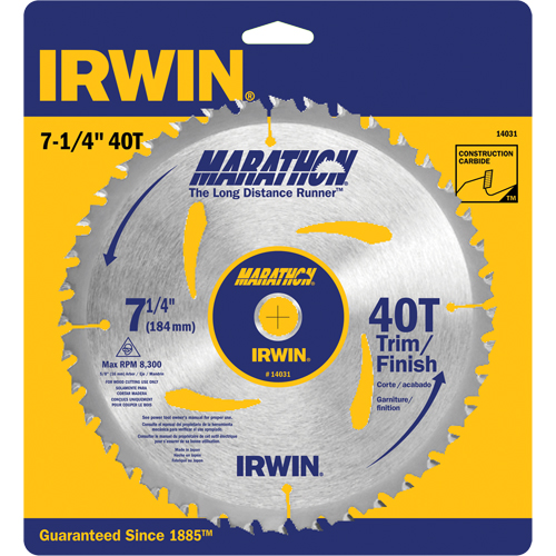 Contractor Saw Blades - Marathon&reg; Saw Blades, 7-1/4", 40 Teeth, Wood Use Superchem Industries
