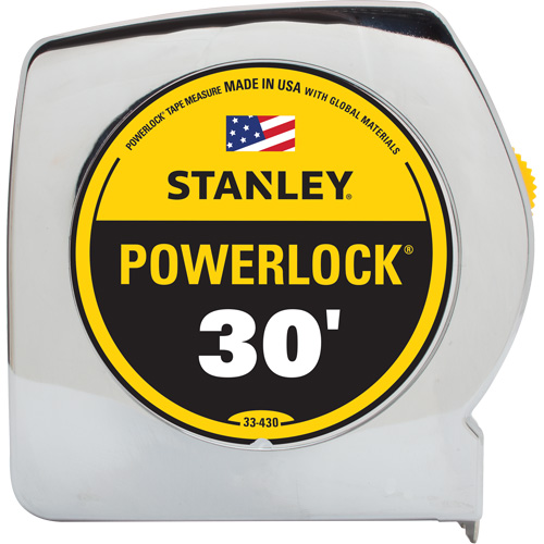 Ruban &agrave; mesurer Powerlock, 1" x 30', Marques de goujon Imp&eacute;rial Superchem Industries