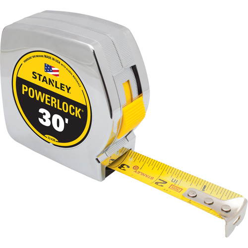 Ruban &agrave; mesurer Powerlock, 1" x 30', Marques de goujon Imp&eacute;rial Superchem Industries