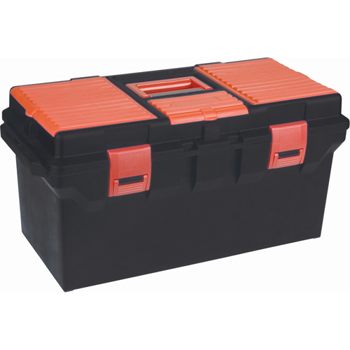 Plastic Tool Box, 22" W x 11" D x 10-1/2" H, Black Superchem Industries