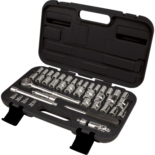 1/4" & 3/8" Drive SAE/Metric Socket Set, 41 Pcs Superchem Industries