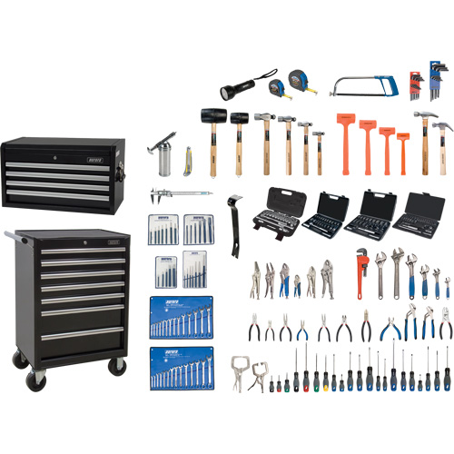 Ensemble d'outils maître avec coffre en acier et chariot, 236 morcea Superchem Industries