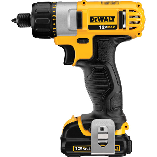 Ensemble de tournevis max, 1/4", 12 V, 160 UWO couple max., Lithium-ion bloc-pile Superchem Industries