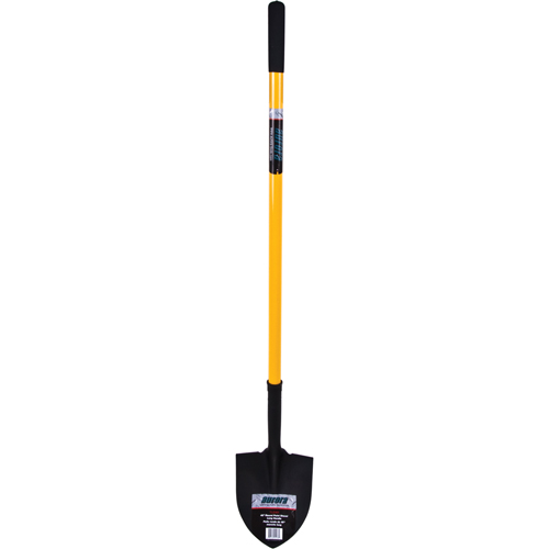 Round Point Shovel, Tempered Steel Blade, Fiberglass, Straight Handle Superchem Industries