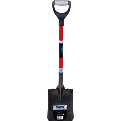 Heavy-Duty Square Shovel, Fibreglass, Carbon Steel Blade, D-Grip Handle, 29-1/2" Long Superchem Industries