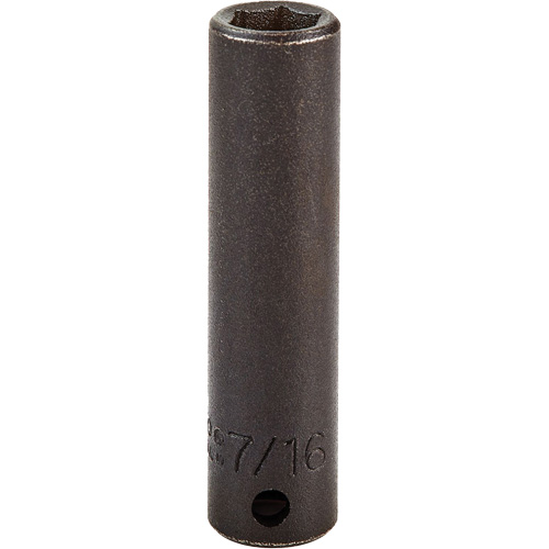 Socket, Impact, 7/16", 3/8" Drive, 6 Points, Deep Superchem Industries