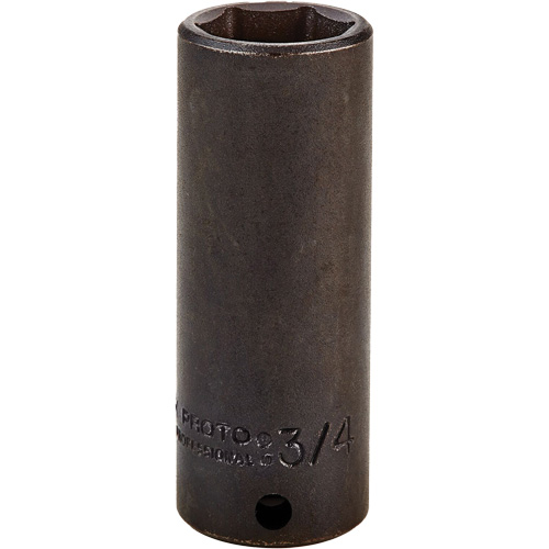 Socket, Impact, 3/4", 3/8" Drive, 6 Points, Deep Superchem Industries