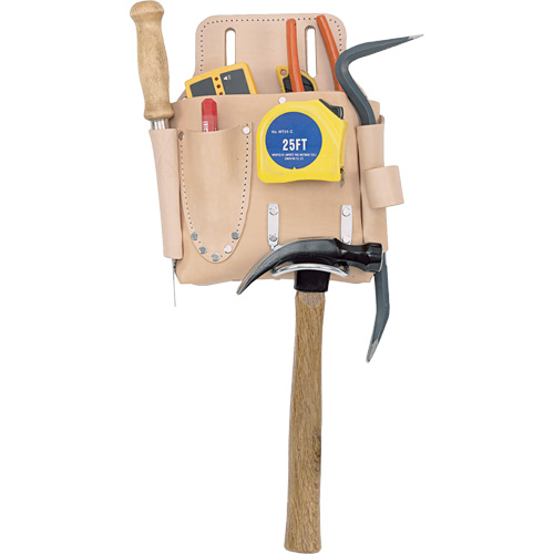 Poche pour outils de travail des cloisons s&egrave;ches, Porte-outil, Cuir, 7 Poches Superchem Industries