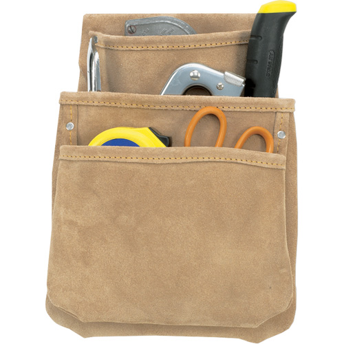 Drywall Pouches, Multiple Tool Holder, Leather, 3 Pockets Superchem Industries