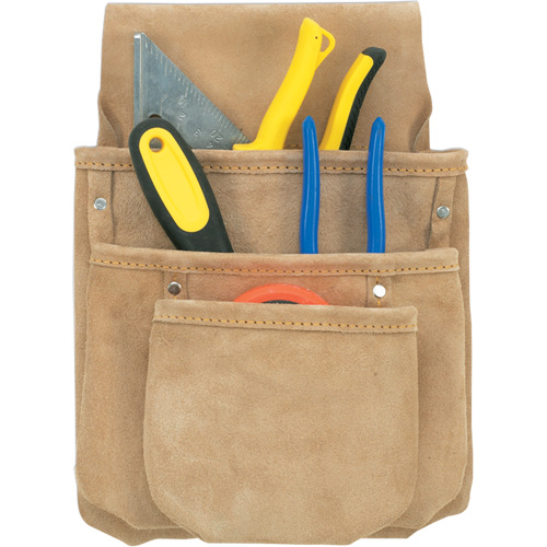Poche pour outils de travail des cloisons s&egrave;ches, Porte-outil multiple, Cuir, 3 Poches Superchem Industries