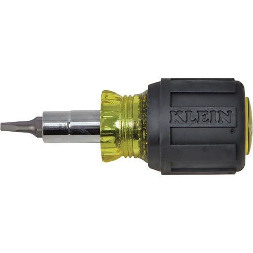 Tournevis multi embouts court a/pointe carr&eacute;e, 3-1/5" lo, Prise Coussin&eacute;e Superchem Industries