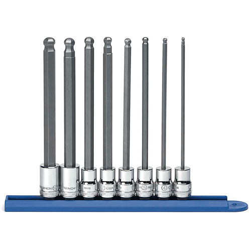 Long Ball End Metric Socket Set, Hex, 3/8" Drive, 8 Pcs Superchem Industries